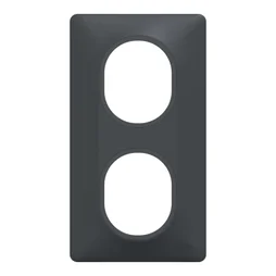 Plaque double verticale Ovalis, SCHNEIDER ELECTRIC, gris anthracite