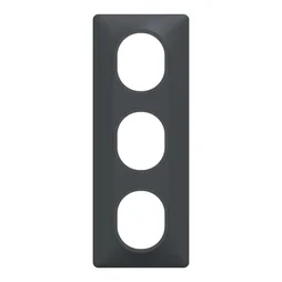 Plaque triple verticale Ovalis, SCHNEIDER ELECTRIC, gris anthracite