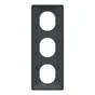 Plaque triple verticale Ovalis, SCHNEIDER ELECTRIC, gris anthracite