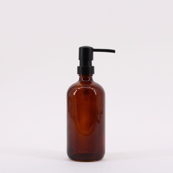 Distributeur de savon en verre Ambre, marron