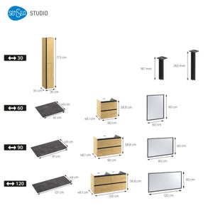 Pied ajustable SENSEA Studio noir anodisé