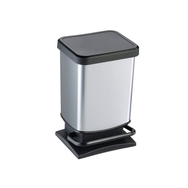 Poubelle de cuisine 20 l à pédale DELINIA Simpla plastique carbone