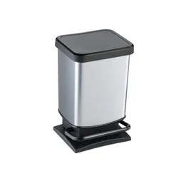 Poubelle de cuisine 20 l à pédale DELINIA Simpla plastique carbone