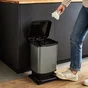 Poubelle de cuisine 20 l à pédale DELINIA Simpla plastique carbone