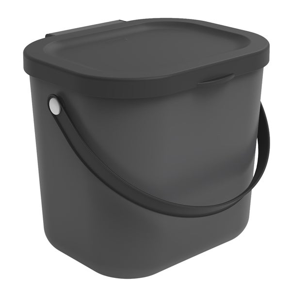 Poubelle déchets organiques 6 l manuel DELINIA Trendy plastique gris