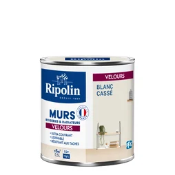Peinture blanc casse mur, boiserie, radiateur RIPOLIN velours 0.5 l