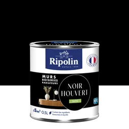 Peinture noir houvert mur, boiserie, radiateur RIPOLIN satine 0.5 l