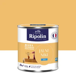 Peinture jaune niki mur, boiserie, radiateur RIPOLIN mat 0.5 l