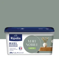 Peinture intérieur mur/boiserie/radiateur satiné, RIPOLIN, vert nobile, 2.5 litres