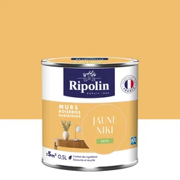 Peinture jaune niki mur, boiserie, radiateur RIPOLIN satine 0.5 l
