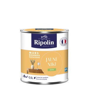 Peinture jaune niki mur, boiserie, radiateur RIPOLIN satine 0.5 l