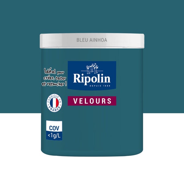 Testeur peinture bleu ainhoa velours Interieur RIPOLIN 75 ml