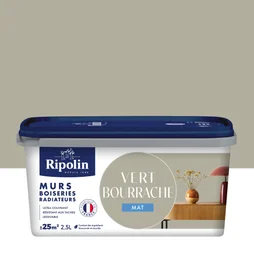 Peinture mur, boiserie, radiateur vert bourrache mat RIPOLIN Interieur 2.5l