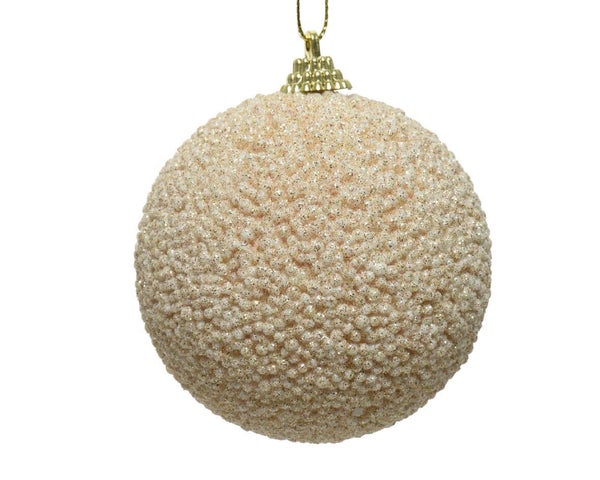 Boule Noel mousse d10cm perle paillettes -unite