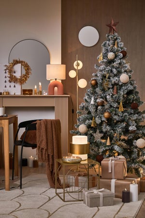 Boule Noel mousse d10cm perle paillettes -unite