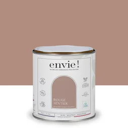 Peinture aspect velours murs, boiseries et radiateurs, biosourcée, ENVIE, rouge sentier, 0.5 litre