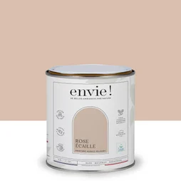 Peinture aspect velours murs, boiseries et radiateurs, biosourcée, ENVIE, rose ecaille, 0.5 litre