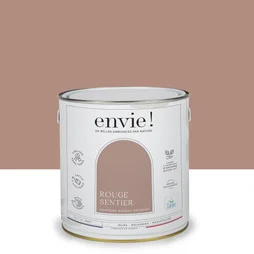 Peinture aspect velours murs, boiseries et radiateurs, biosourcée, ENVIE, rouge sentier, 2 litres