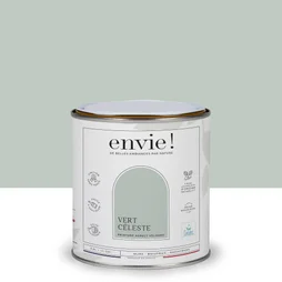 Peinture aspect velours murs, boiseries et radiateurs, biosourcée, ENVIE, vert celeste, 0.5 litre