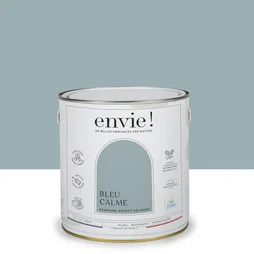 Peinture aspect velours murs, boiseries et radiateurs, biosourcée, ENVIE, bleu calme, 2 litres