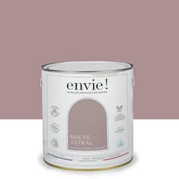 Peinturel aspect velours murs, boiseries et radiateus,r biosourcée, ENVIE, mauve astra, 2 litres