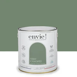 Peinture aspect velours murs, boiseries et radiateurs, biosourcée, ENVIE, vert canopee, 2 litres