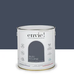 Peinture aspect velours murs, boiseries et radiateurs, biosourcée, ENVIE, bleu eclipse, 2 litres