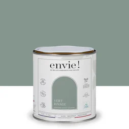 Peinture aspect velours murs, boiseries et radiateurs, biosourcée, ENVIE, vert rivage, 0.5 litre