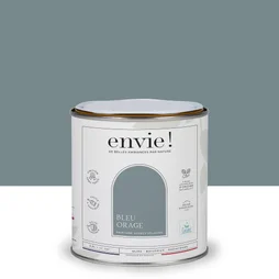 Peinture aspect velours murs, boiseries et radiateurs, biosourcée, ENVIE, bleu orage, 0.5 litre
