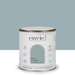Peinture aspect velours murs, boiseries et radiateurs, biosourcée, ENVIE, bleu calme, 0.5 litre