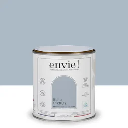 Peinture aspect velours murs, boiseries et radiateurs, biosourcée, ENVIE, bleu cirrus, 0.5 litre