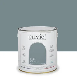 Peinture aspect velours murs, boiseries et radiateurs, biosourcée, ENVIE, bleu orage, 2 litres