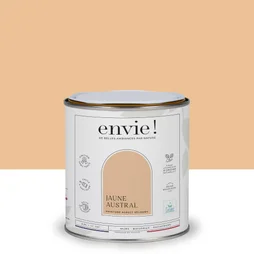 Peinture aspect velours murs, boiseries et radiateurs, biosourcée, ENVIE, jaune austral, 0.5 litre