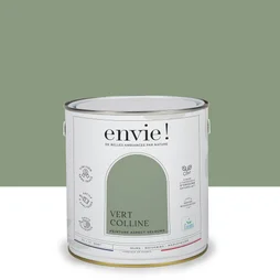 Peinture aspect velours murs, boiseries et radiateurs, biosourcée, ENVIE, vert colline, 2 litres