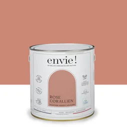 Peinture aspect velours murs, boiseries et radiateurs, biosourcée, ENVIE, rose corallien, 2 litres