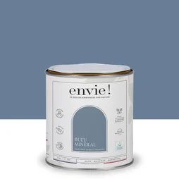 Peinture aspect velours murs, boiseries et radiateurs, biosourcée, ENVIE, bleu minéral, 0.5 litre