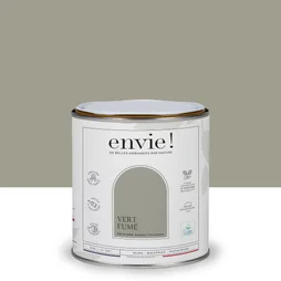 Peinture aspect velours murs, boiseries et radiateurs, biosourcée, ENVIE, vert fumé, 0.5 litre
