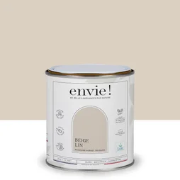 Peinture aspect velours murs, boiseries et radiateurs, biosourcée, ENVIE, beige lin, 0.5 litre
