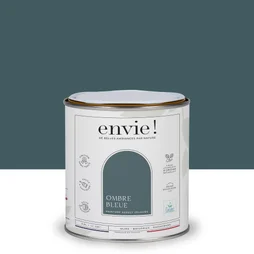 Peinture aspect velours murs, boiseries et radiateurs, biosourcée, ENVIE, ombre bleue, 0.5 litre