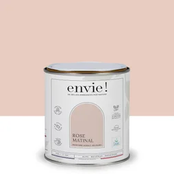 Peinture aspect velours murs, boiseries et radiateurs, biosourcée, ENVIE, rose matinal, 0.5 litre