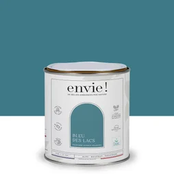 Peinture aspect velours murs, boiseries et radiateurs, biosourcée, ENVIE, bleu des lacs, 0.5 litre