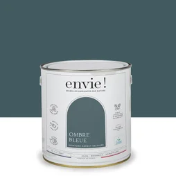 Peinture aspect velours murs, boiseries et radiateurs, biosourcée, ENVIE, ombre bleue, 2 litres