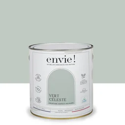 Peinture aspect velours murs, boiseries et radiateurs, biosourcée, ENVIE, vert celeste, 2 litres