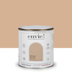 Peinture aspect velours murs, boiseries et radiateurs, biosourcée, ENVIE, beige dune, 0.5 litre