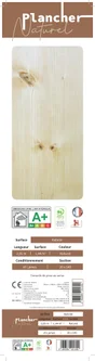 Plancher bois massif épicéa L.205 cm, l.14 cm, Ep.20 mm