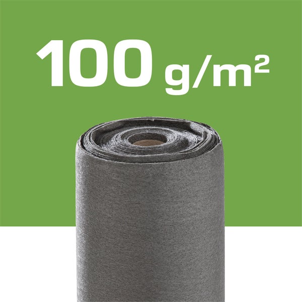 Feutre géotextile AXTON, gris, 1x20m