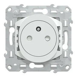 Prise avec terre affleurante à assembler Ovalis, SCHNEIDER ELECTRIC, blanc