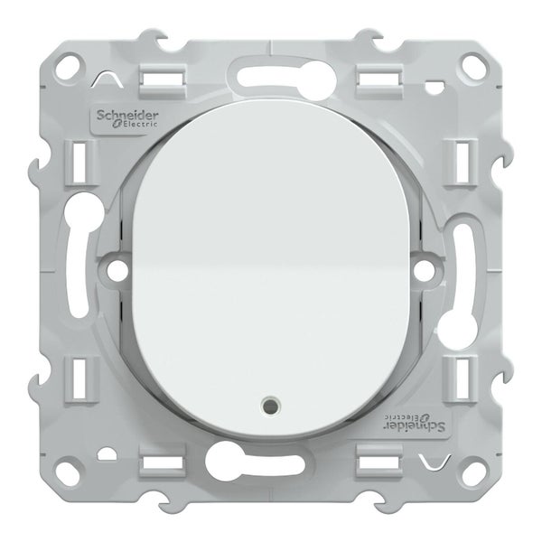 Interrupteur va-et-vient lumineux à assembler Ovalis, SCHNEIDER ELECTRIC, blanc