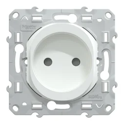 Prise sans terre à assembler Ovalis, SCHNEIDER ELECTRIC, blanc