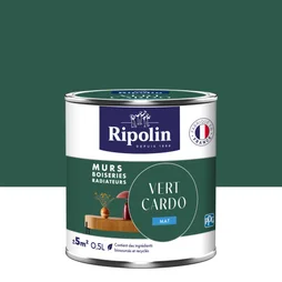 Peinture vert cardo mur, boiserie, radiateur RIPOLIN mat 0.5 l